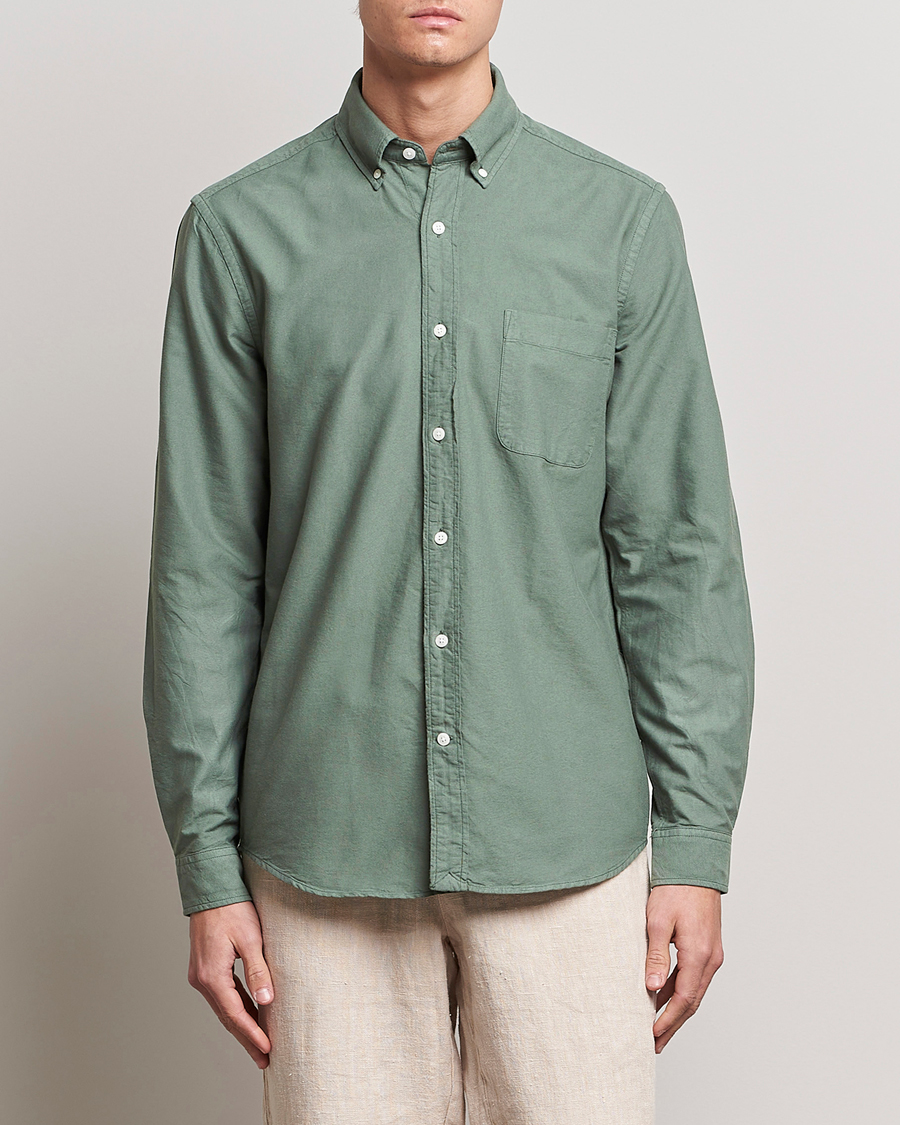 Herre | A Day's March | A Day's March | Moorgate Dyed Oxford Shirt Dusty Green