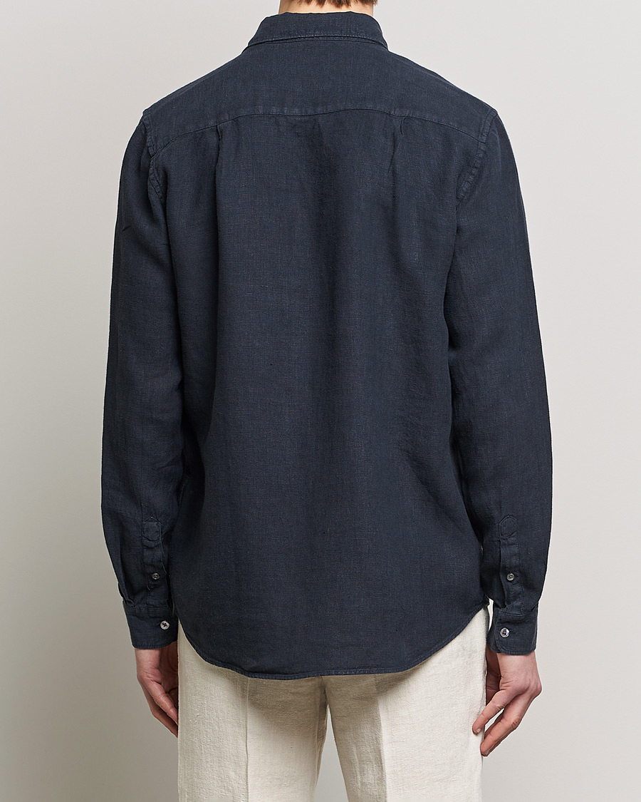 Herre | Skjorter | A Day's March | Abu Linen Shirt Dark Navy