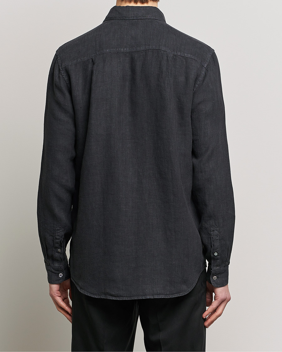 Herre | Skjorter | A Day's March | Abu Linen Shirt Off Black