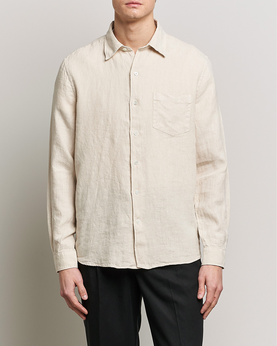 Herre | A Day's March | A Day's March | Abu Linen Shirt Sand