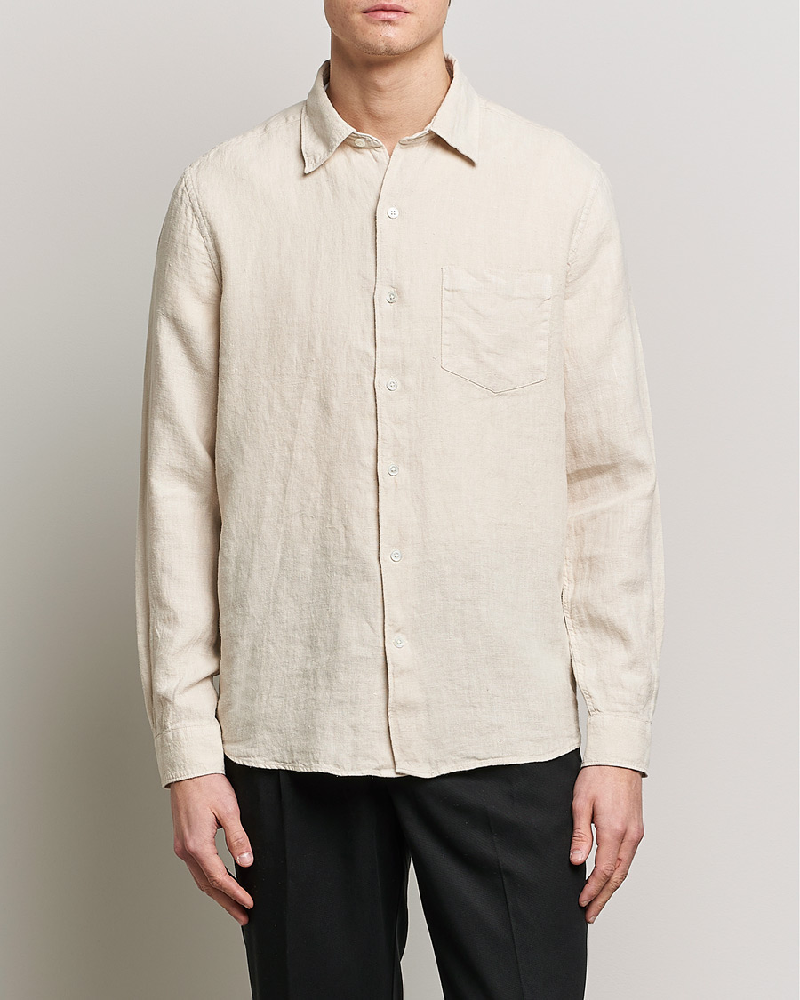 Herre | Hørskjorter | A Day's March | Abu Linen Shirt Sand