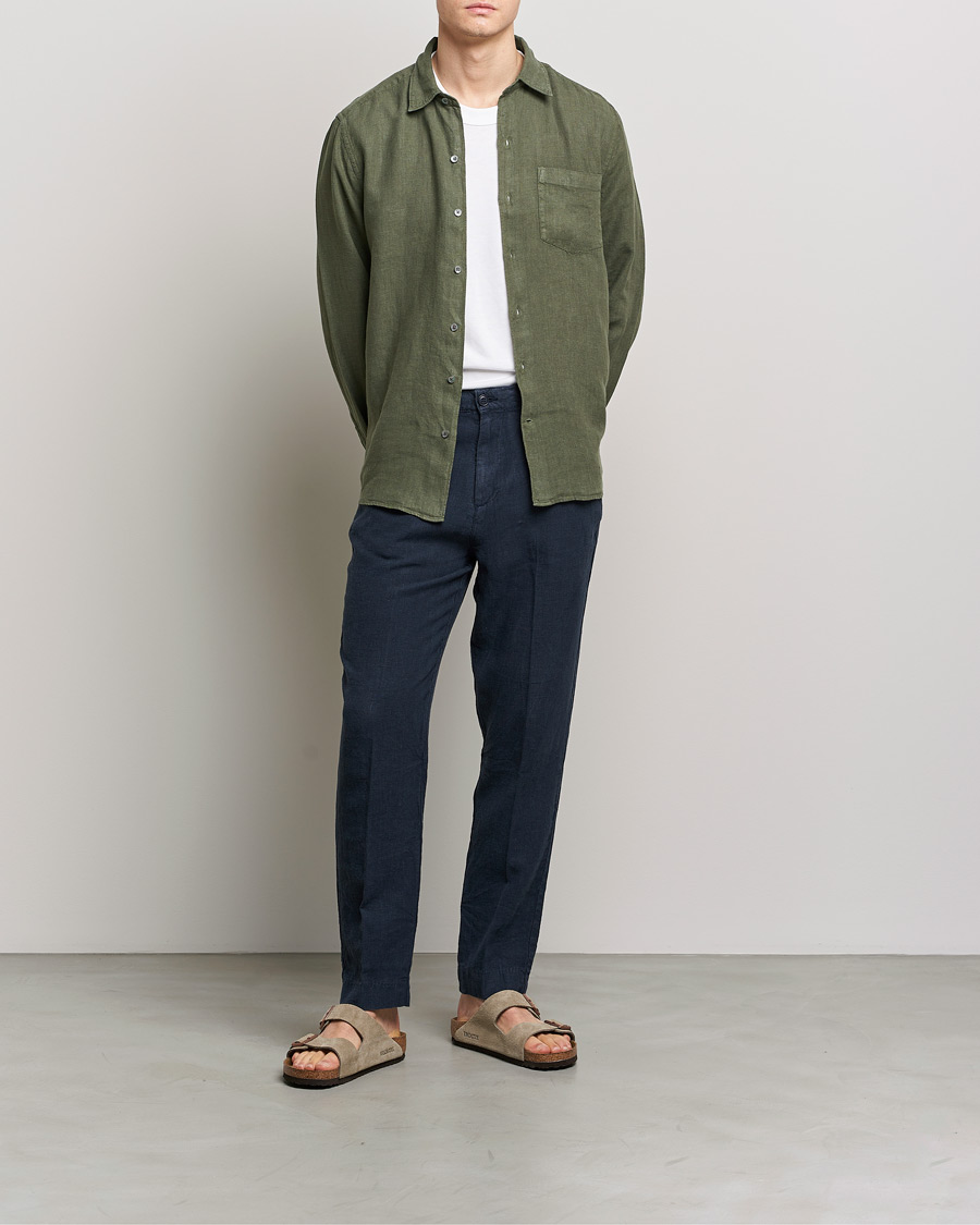 Herre | Skjorter | A Day's March | Abu Linen Shirt Seaweed