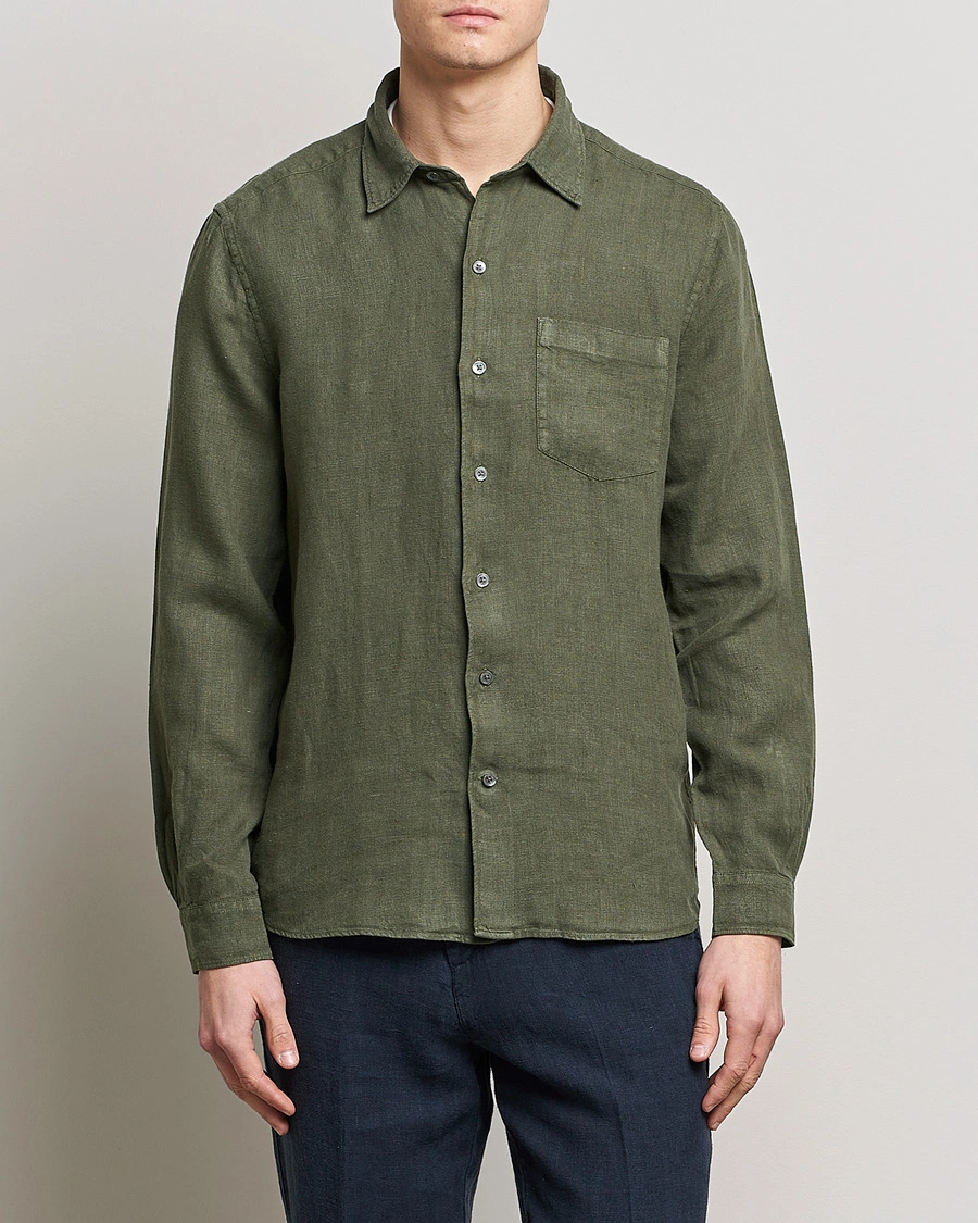 Herre | The linen lifestyle | A Day's March | Abu Linen Shirt Seaweed