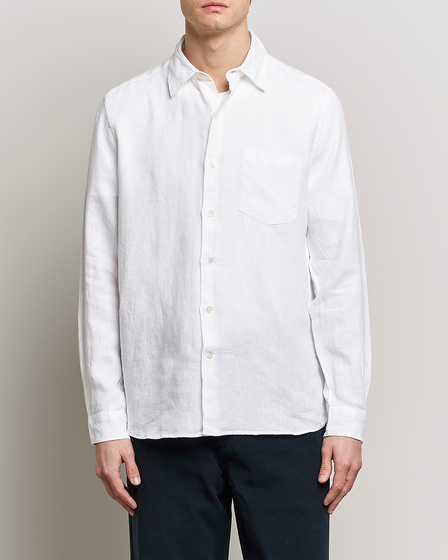 Herre | Sommer | A Day's March | Abu Linen Shirt White