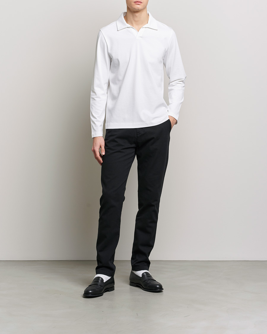 Herre | Trøjer | A Day's March | Branford Long Sleeve Jersey Polo Off White