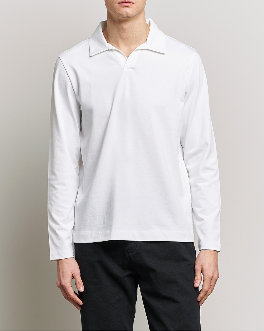 Herre | A Day's March | A Day's March | Branford Long Sleeve Jersey Polo Off White