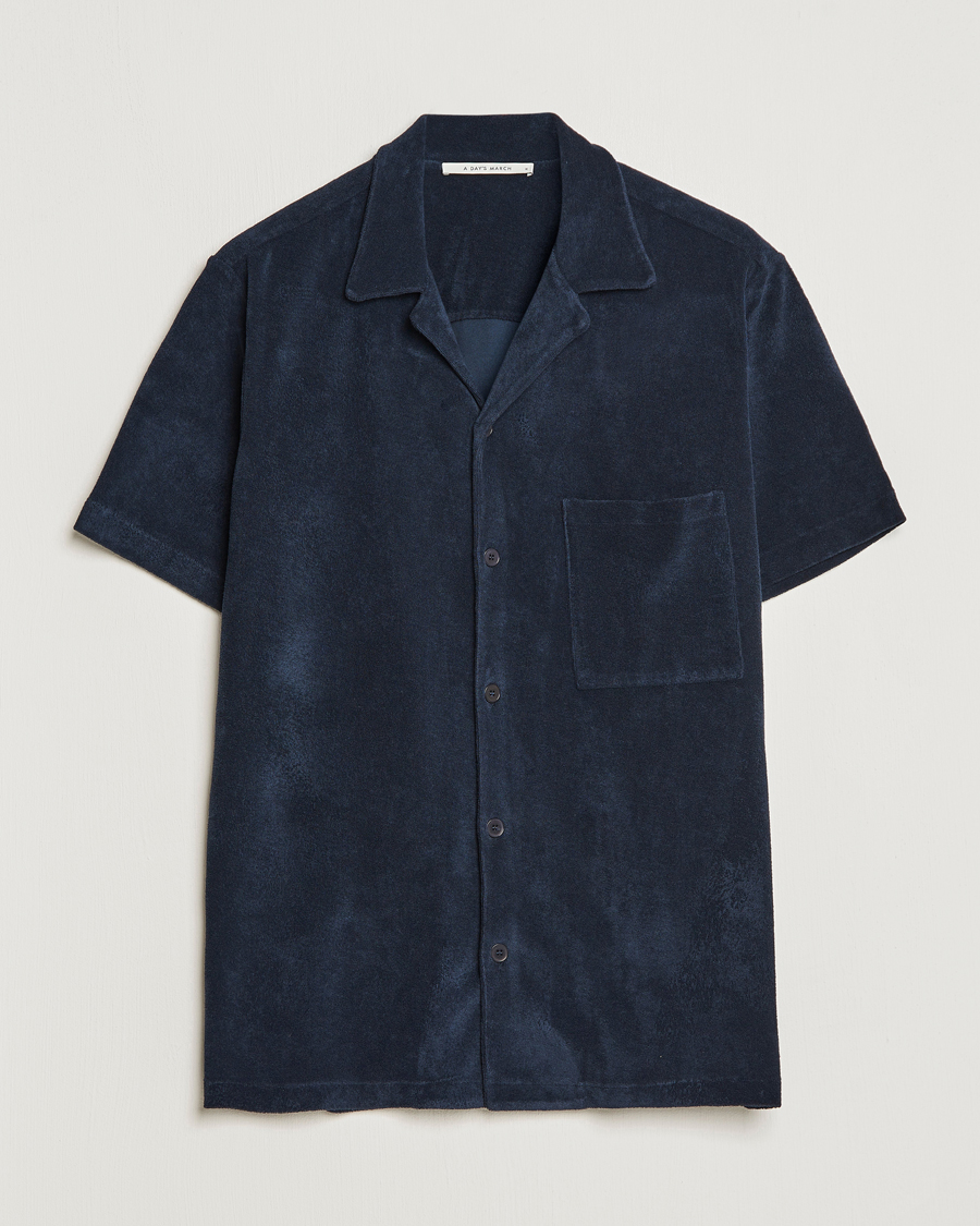 Herre | Udsalg | A Day's March | Yamu Short Sleeve Terry Shirt Navy