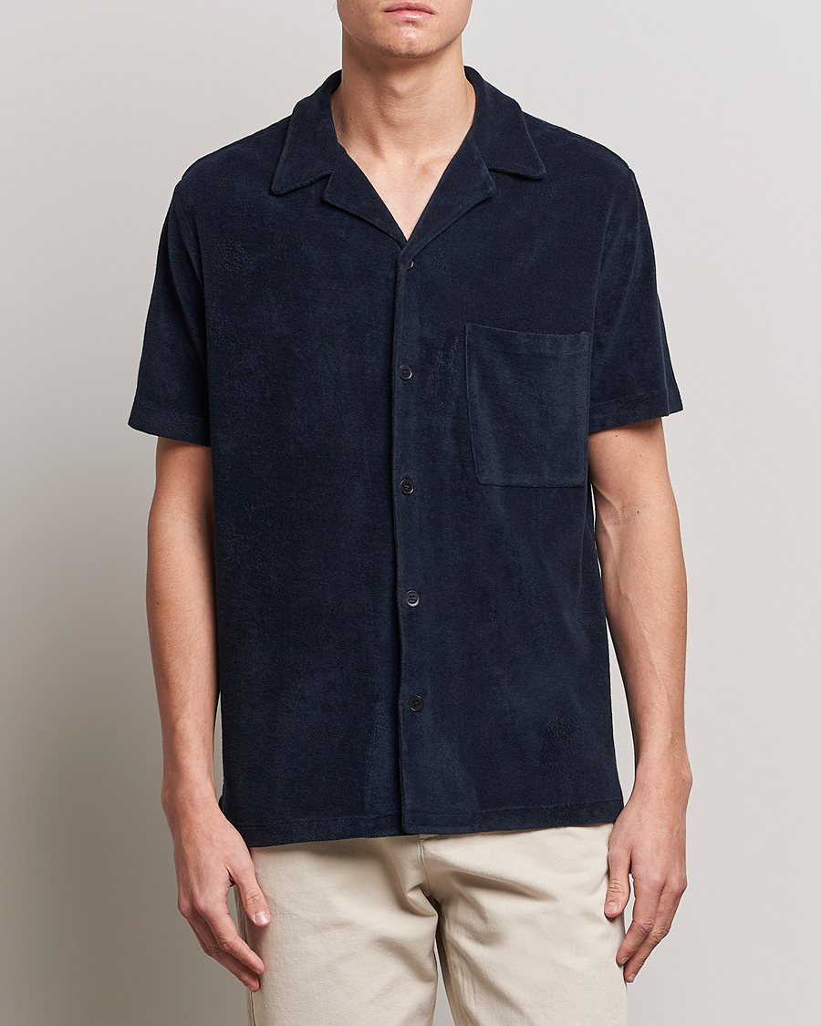 Herre | Terry | A Day's March | Yamu Short Sleeve Terry Shirt Navy