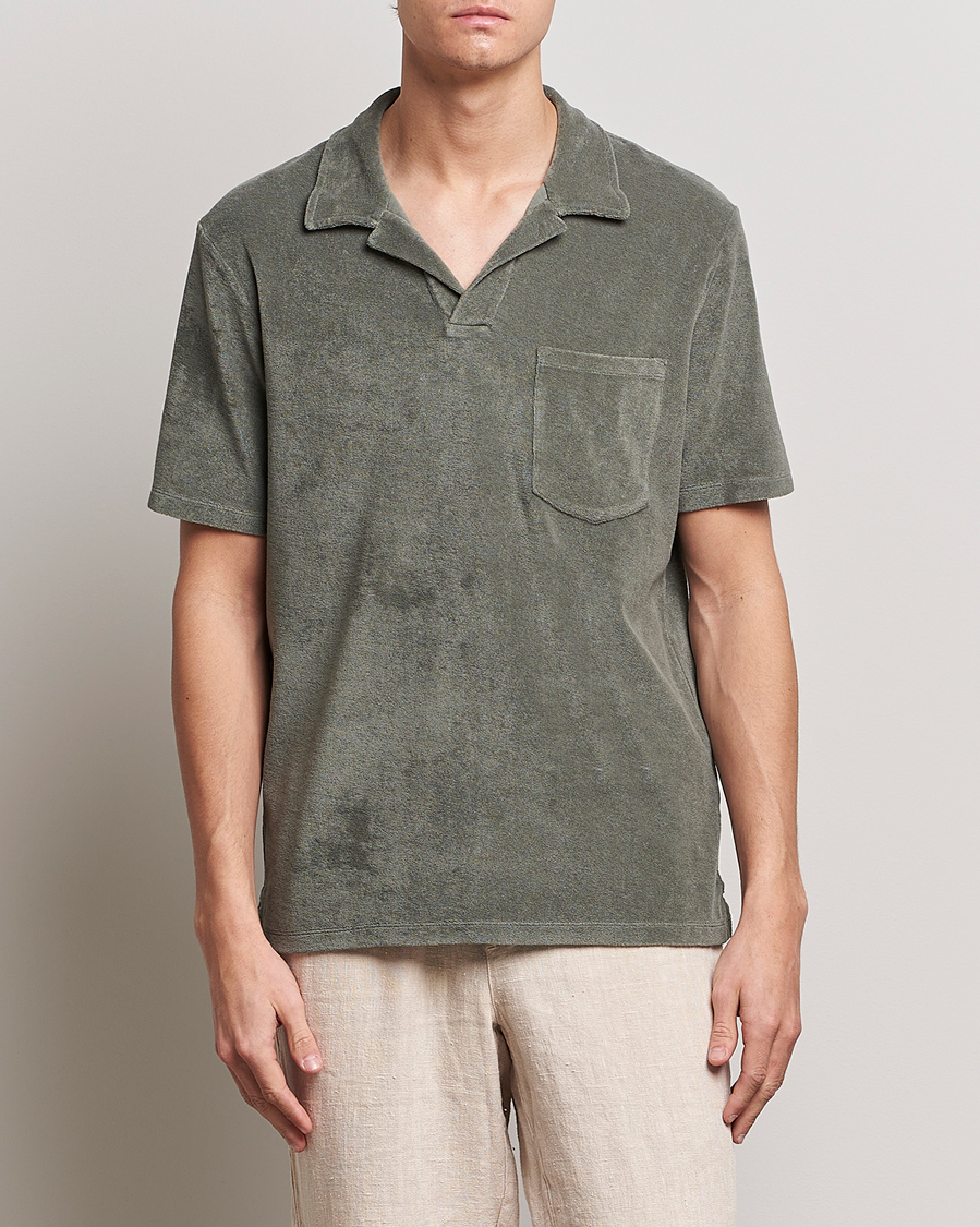 Herre | Polotrøjer | A Day's March | Terry Polo Dusty Green