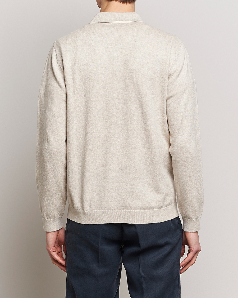 Herre | Polotrøjer | A Day's March | Manol Cotton Linen Polo Sand Melange