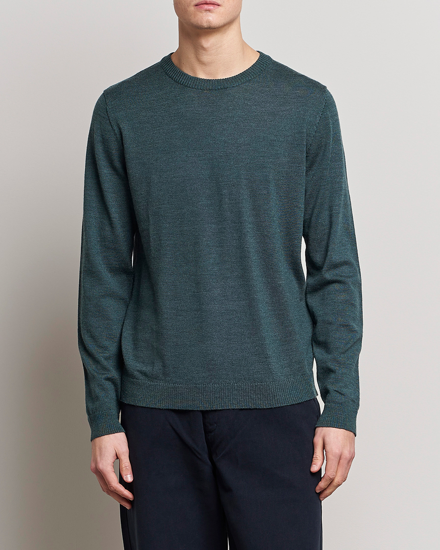 Herre | Trøjer | A Day's March | Alagon Merino Crew Pine mel