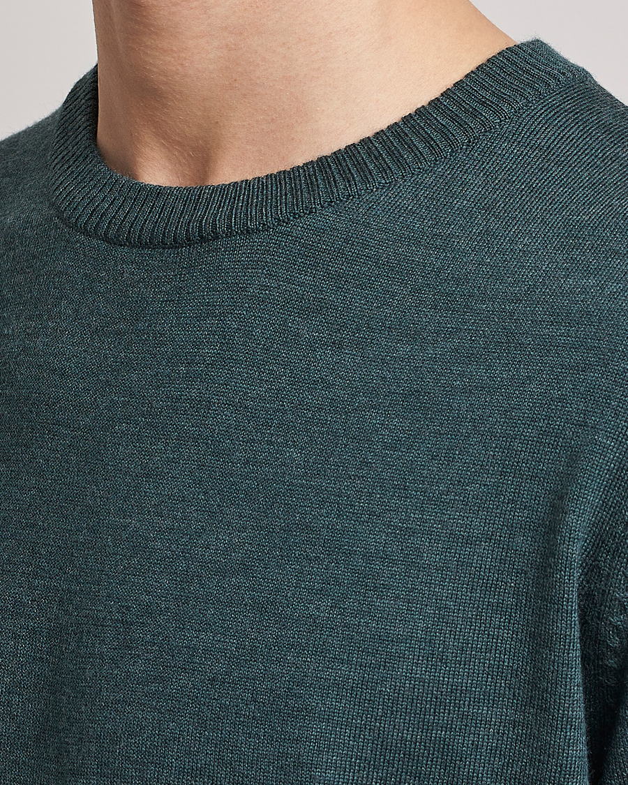 Herre | Trøjer | A Day's March | Alagon Merino Crew Pine mel