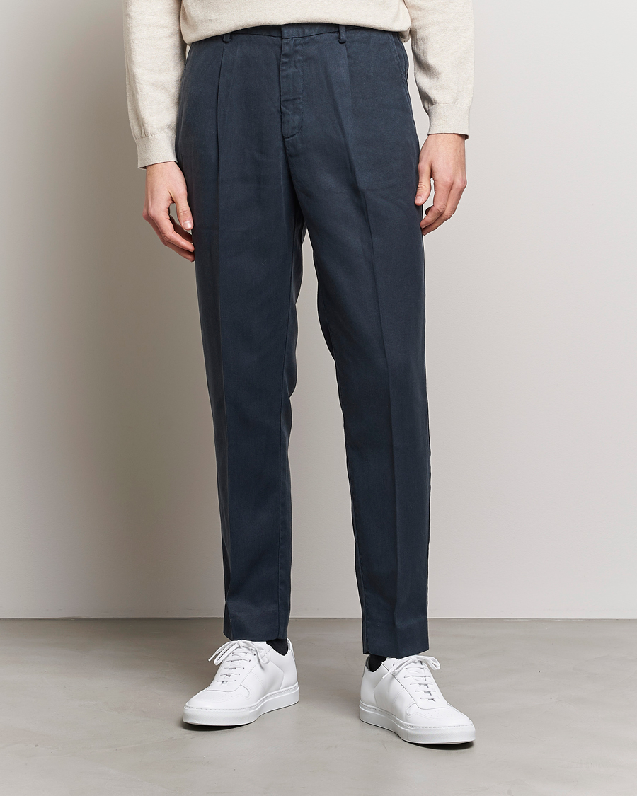 Herre | Bukser | A Day's March | Smart Trouser Tencel  Navy