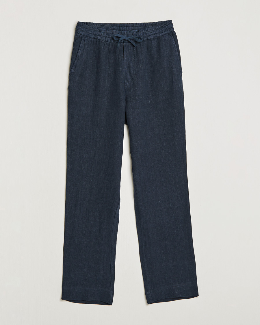 Herre | Udsalg | A Day's March | Tamait Drawstring Linen Trousers Navy