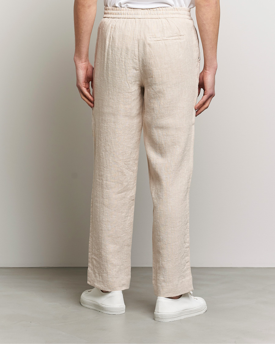 Herre | Bukser | A Day's March | Tamait Drawstring Linen Trousers Oyster
