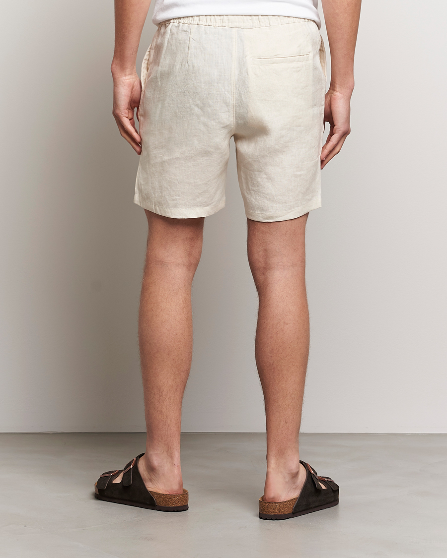 Herre | Shorts | A Day's March | Ipu Drawstring Linen Shorts Oyster