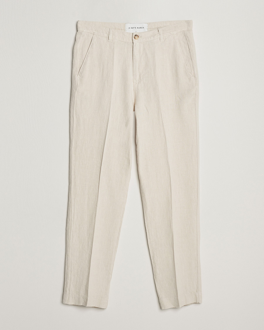Herre | Bukser | A Day's March | Madu Linen Trouser Oyster