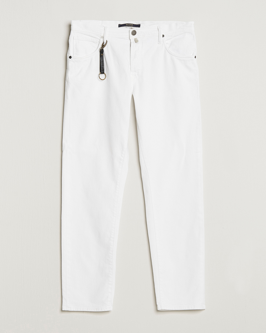 Herre | Bukser | Incotex | Cotton Stretch 5-Pocket Pants White