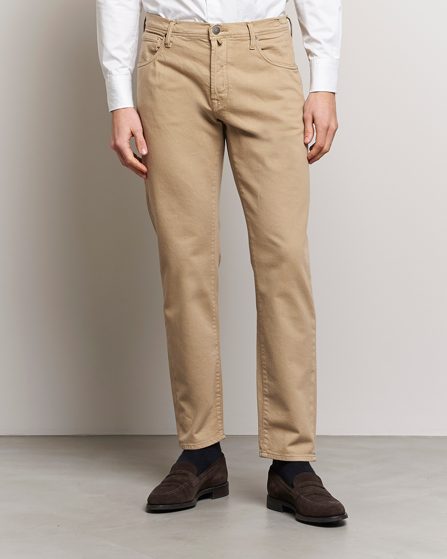 Herre | Tøj | Incotex | Cotton Stretch 5-Pocket Pants Beige