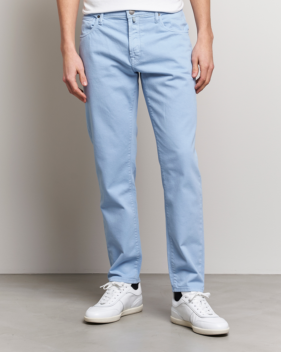 Herre | Bukser | Incotex | Cotton Stretch 5-Pocket Pants Light Blue