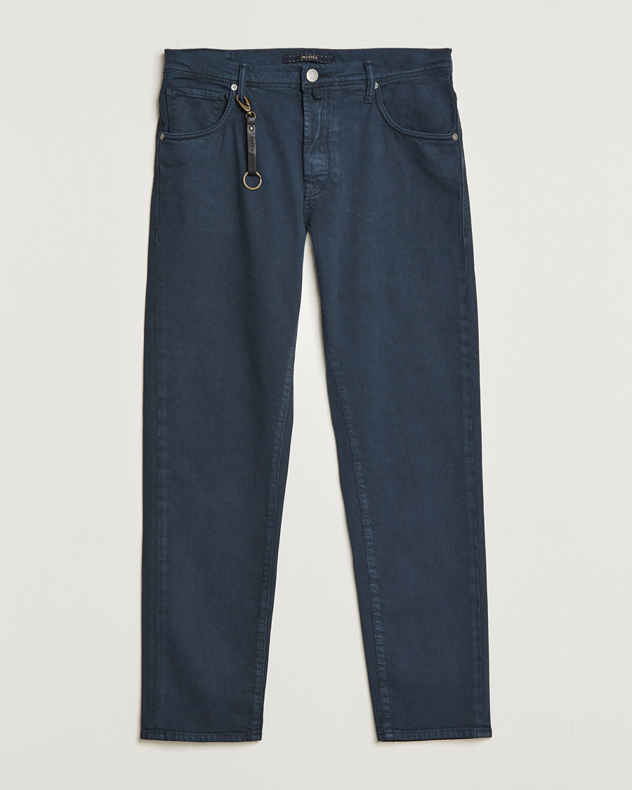 Herre | Bukser | Incotex | Cotton Stretch 5-Pocket Pants Navy