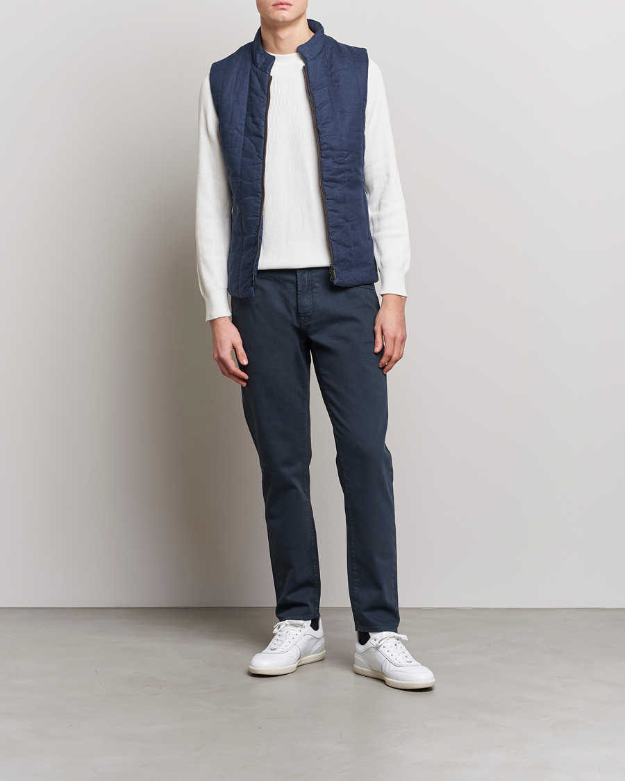 Herre | Bukser | Incotex | Cotton Stretch 5-Pocket Pants Navy