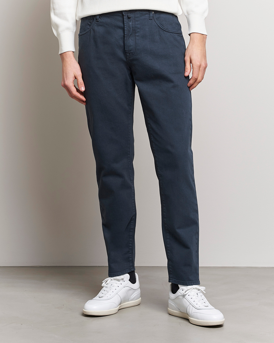 Herre | Bukser | Incotex | Cotton Stretch 5-Pocket Pants Navy