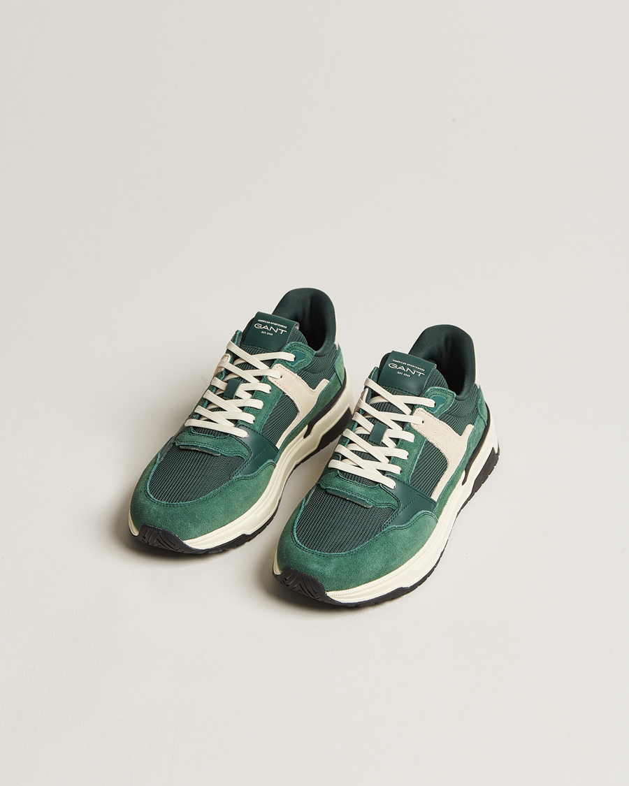 GANT Running Sneaker Tartan Green CareOfCarl.dk