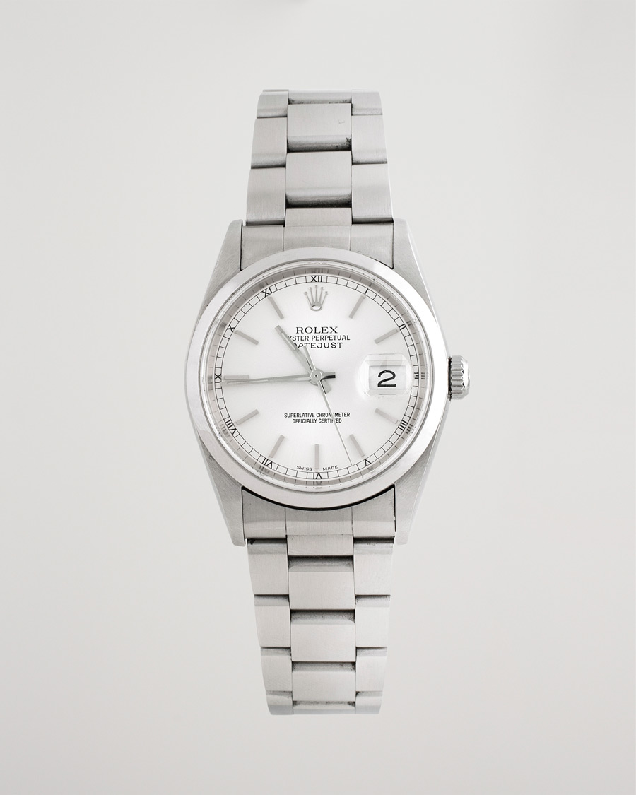 Herre | Rolex Pre-Owned Datejust 16200 Oyster Perpetual Steel Silver | Rolex Pre-Owned | Datejust 16200 Oyster Perpetual Steel Silver