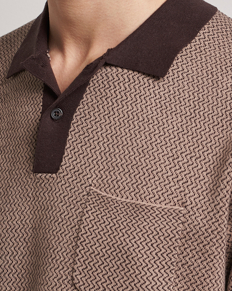 Herre | Polotrøjer | BEAMS PLUS | Two-Tone Jacquard Polo Brown