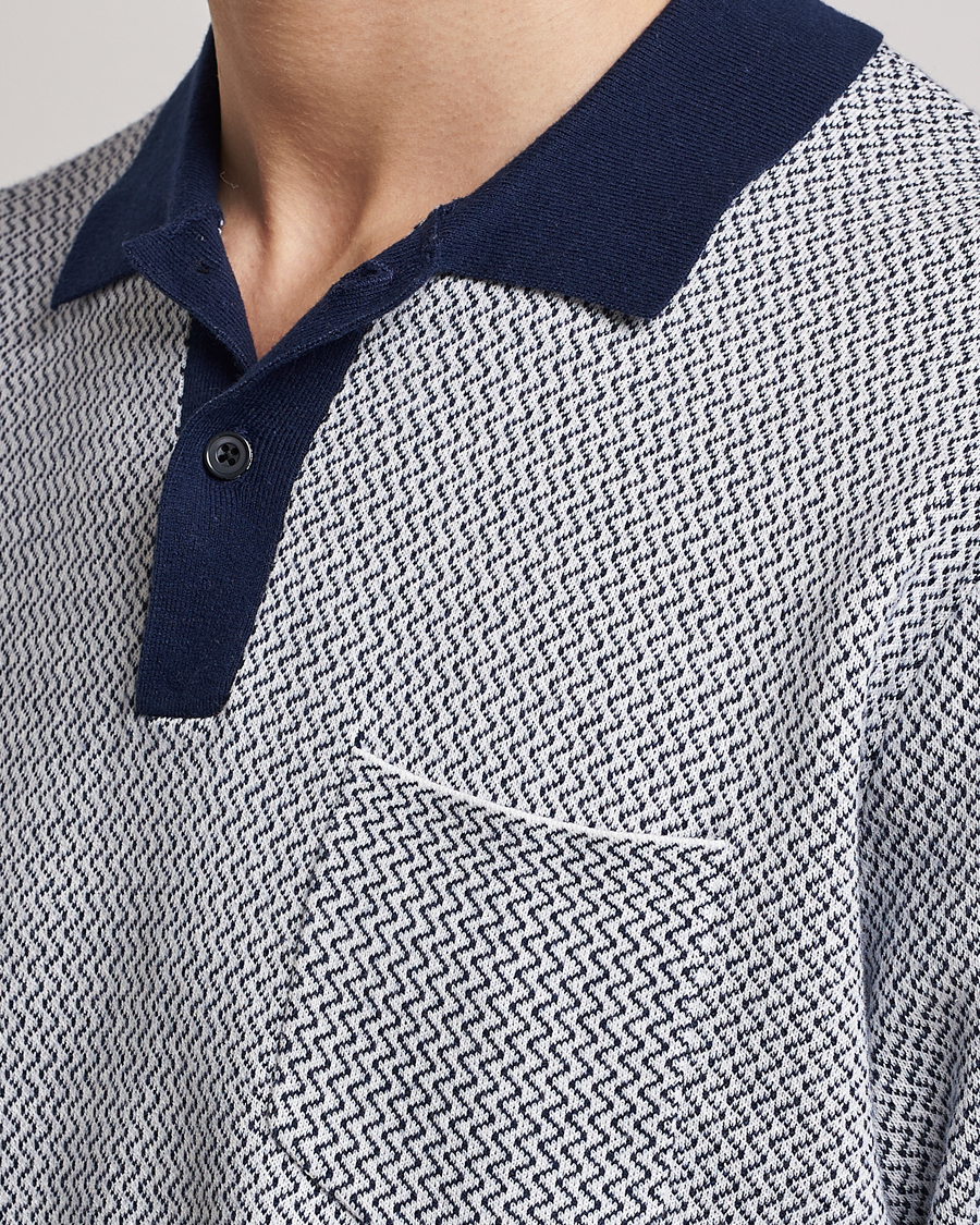 Herre | Polotrøjer | BEAMS PLUS | Two-Tone Jacquard Polo Navy
