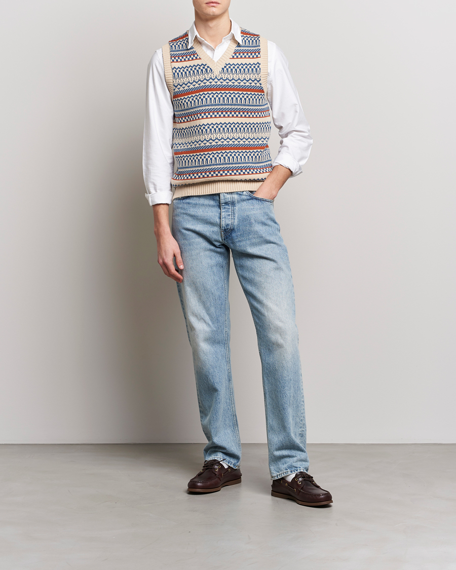 Herre | Trøjer | BEAMS PLUS | Knit Fairisle Vest Natural