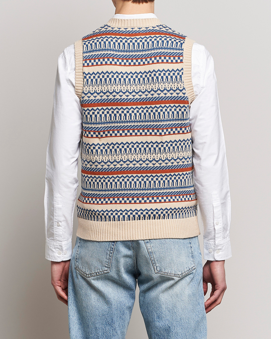 Herre | Trøjer | BEAMS PLUS | Knit Fairisle Vest Natural