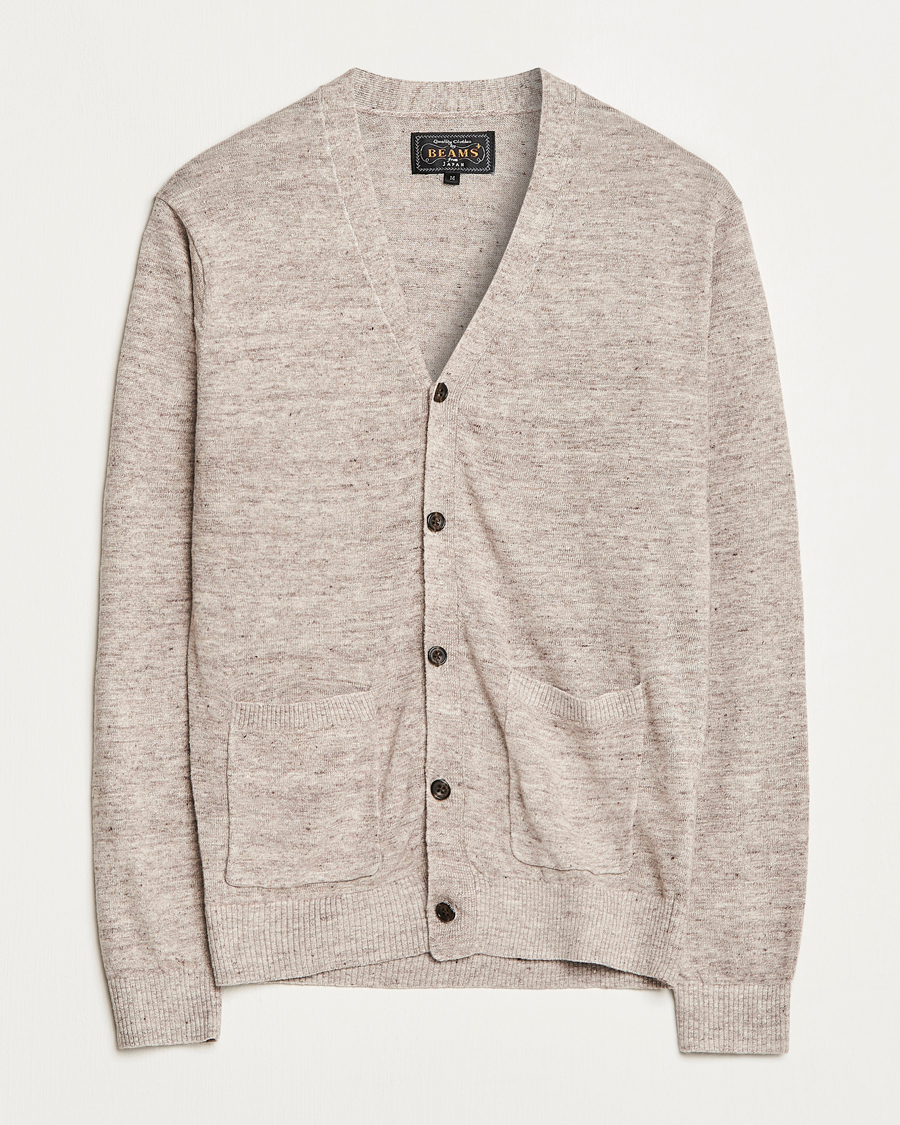 Herre | Trøjer | BEAMS PLUS | Linen Cardigan Beige