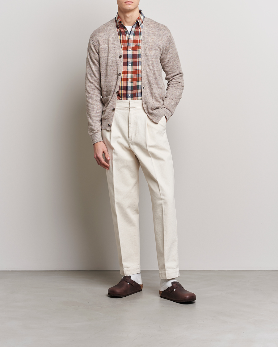 Herre | Trøjer | BEAMS PLUS | Linen Cardigan Beige