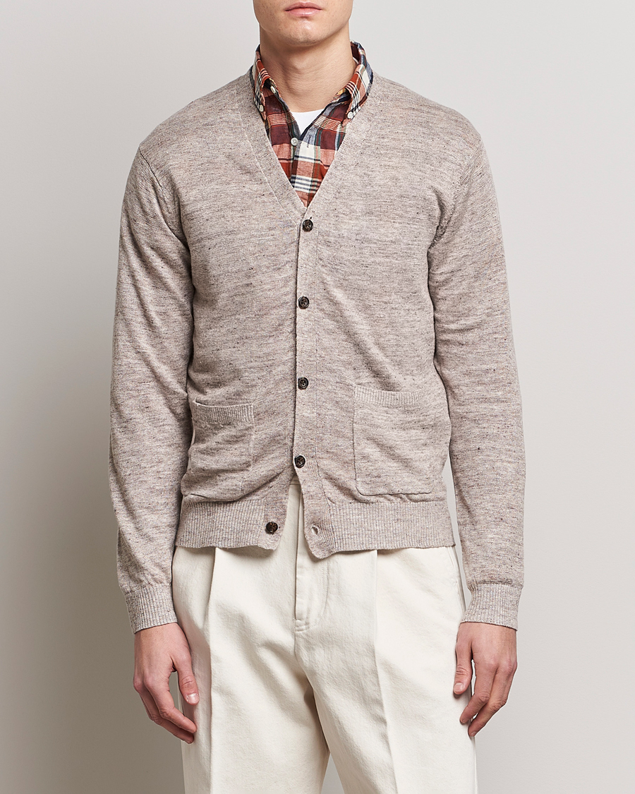 Herre | Trøjer | BEAMS PLUS | Linen Cardigan Beige