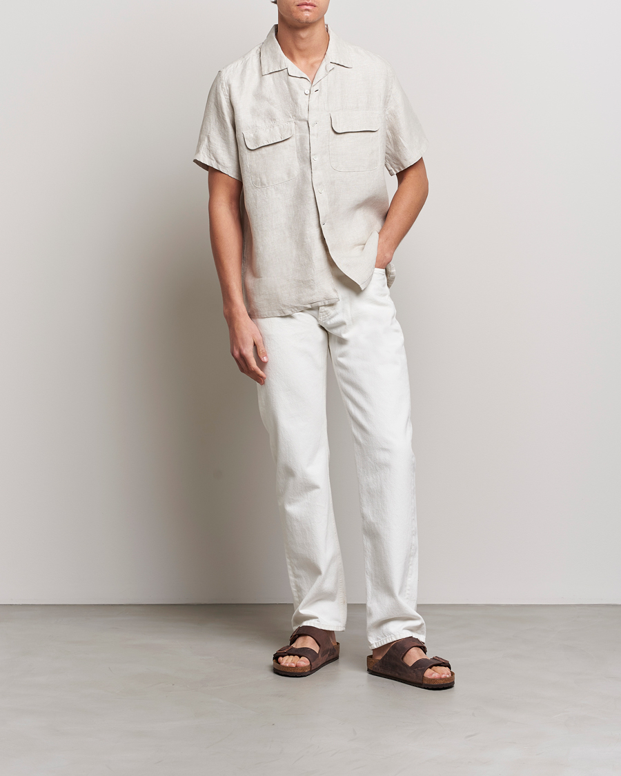Herre | Skjorter | BEAMS PLUS | Linen/Chambray Camp Shirt Natural