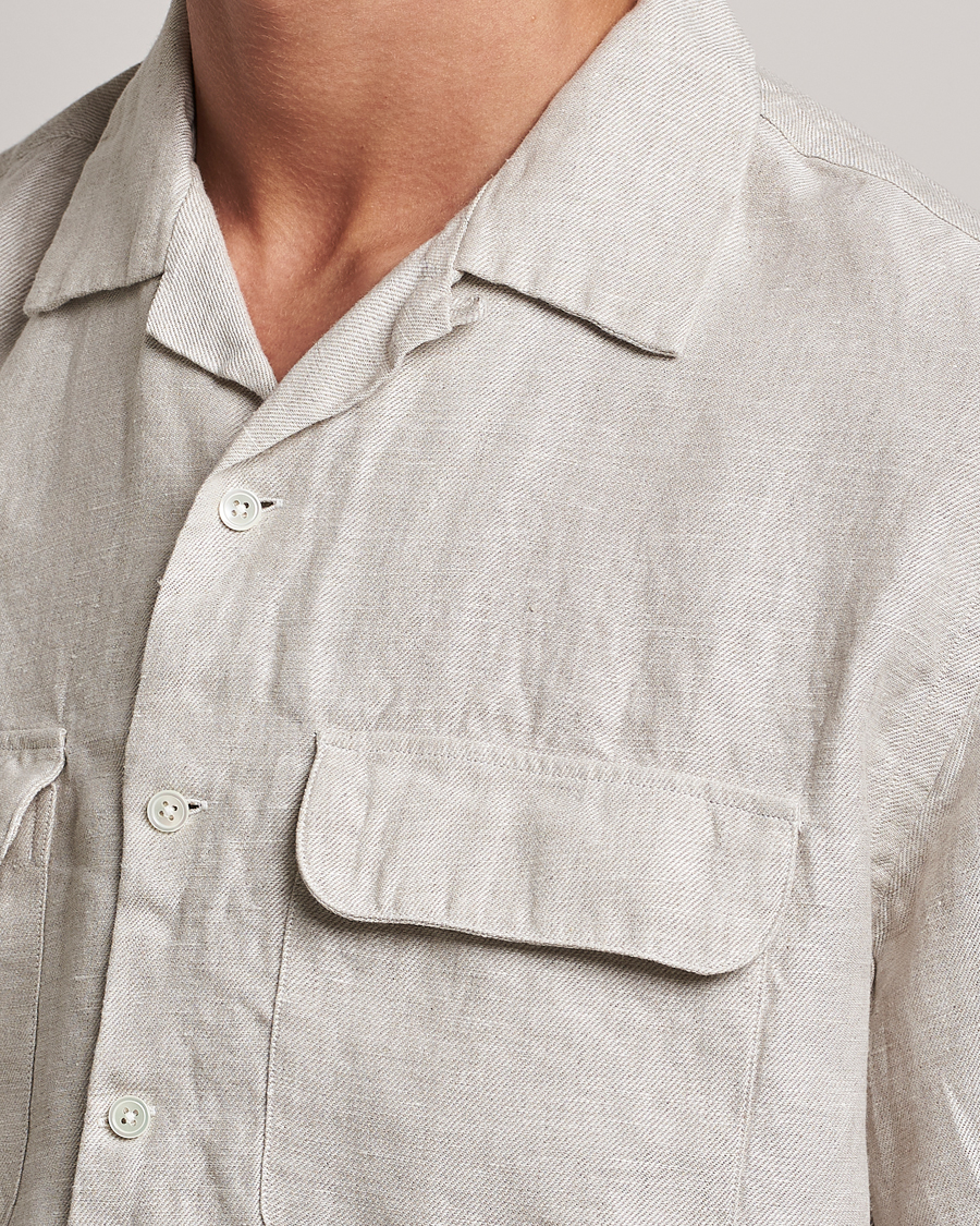 Herre | Skjorter | BEAMS PLUS | Linen/Chambray Camp Shirt Natural