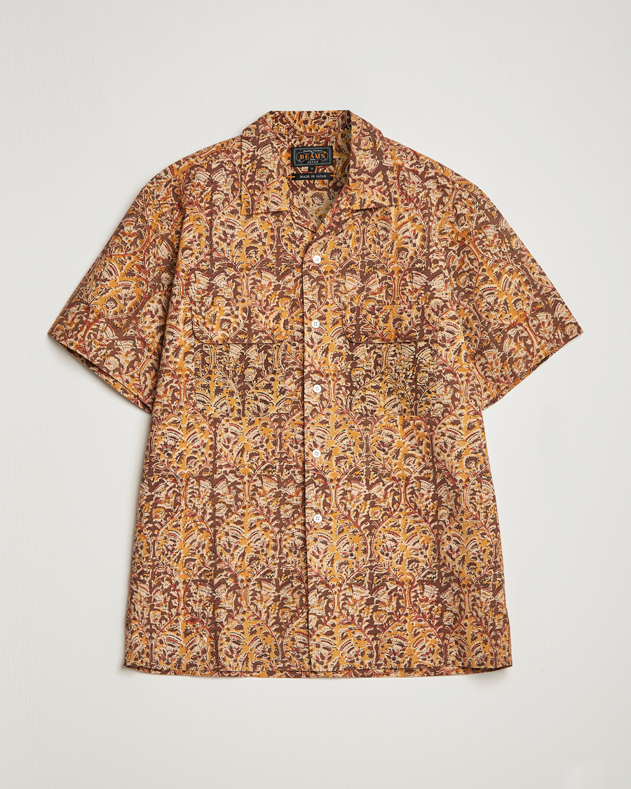 Herre | Skjorter | BEAMS PLUS | Block Print Camp Shirt Brown