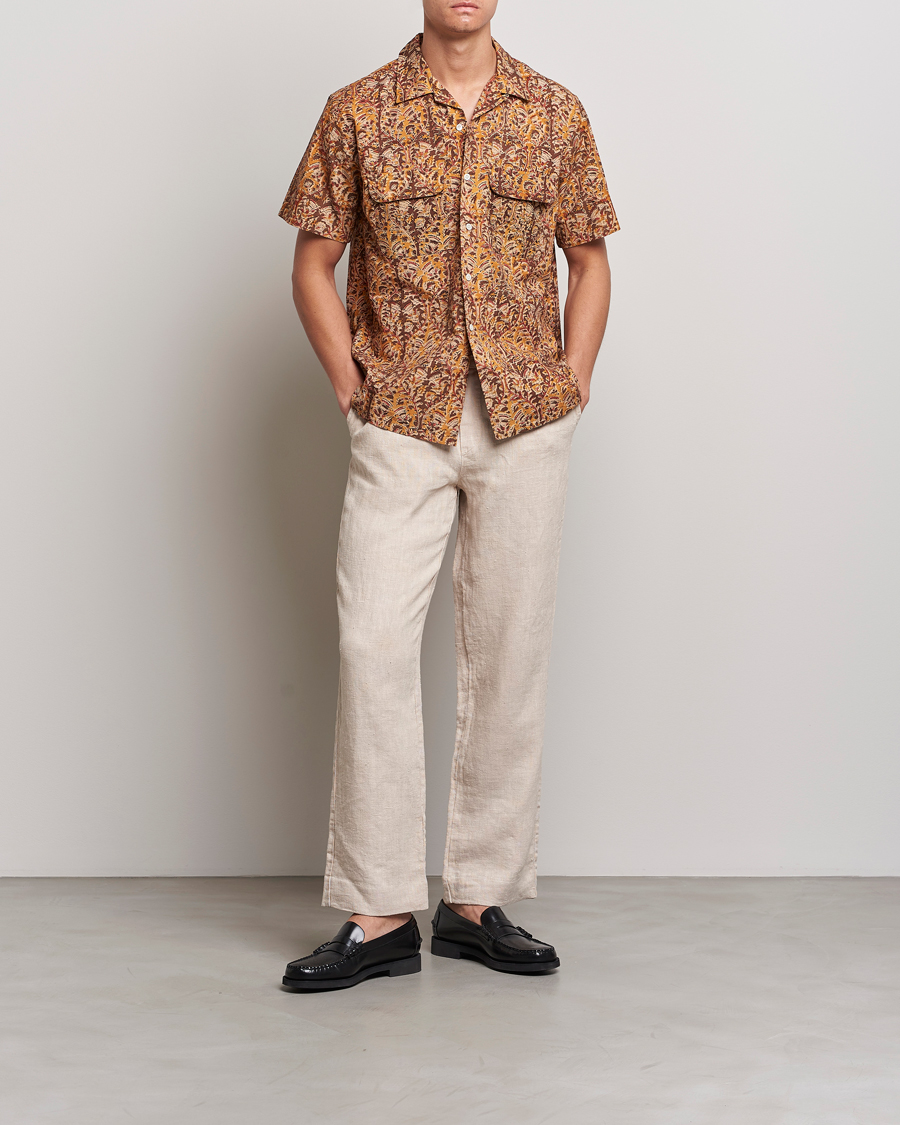 Herre | Skjorter | BEAMS PLUS | Block Print Camp Shirt Brown