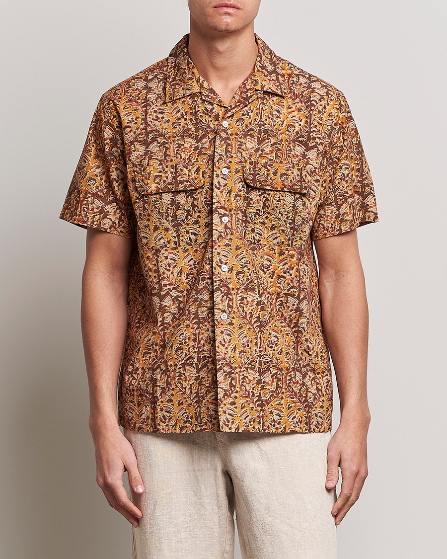Herre | Kortærmede skjorter | BEAMS PLUS | Block Print Camp Shirt Brown