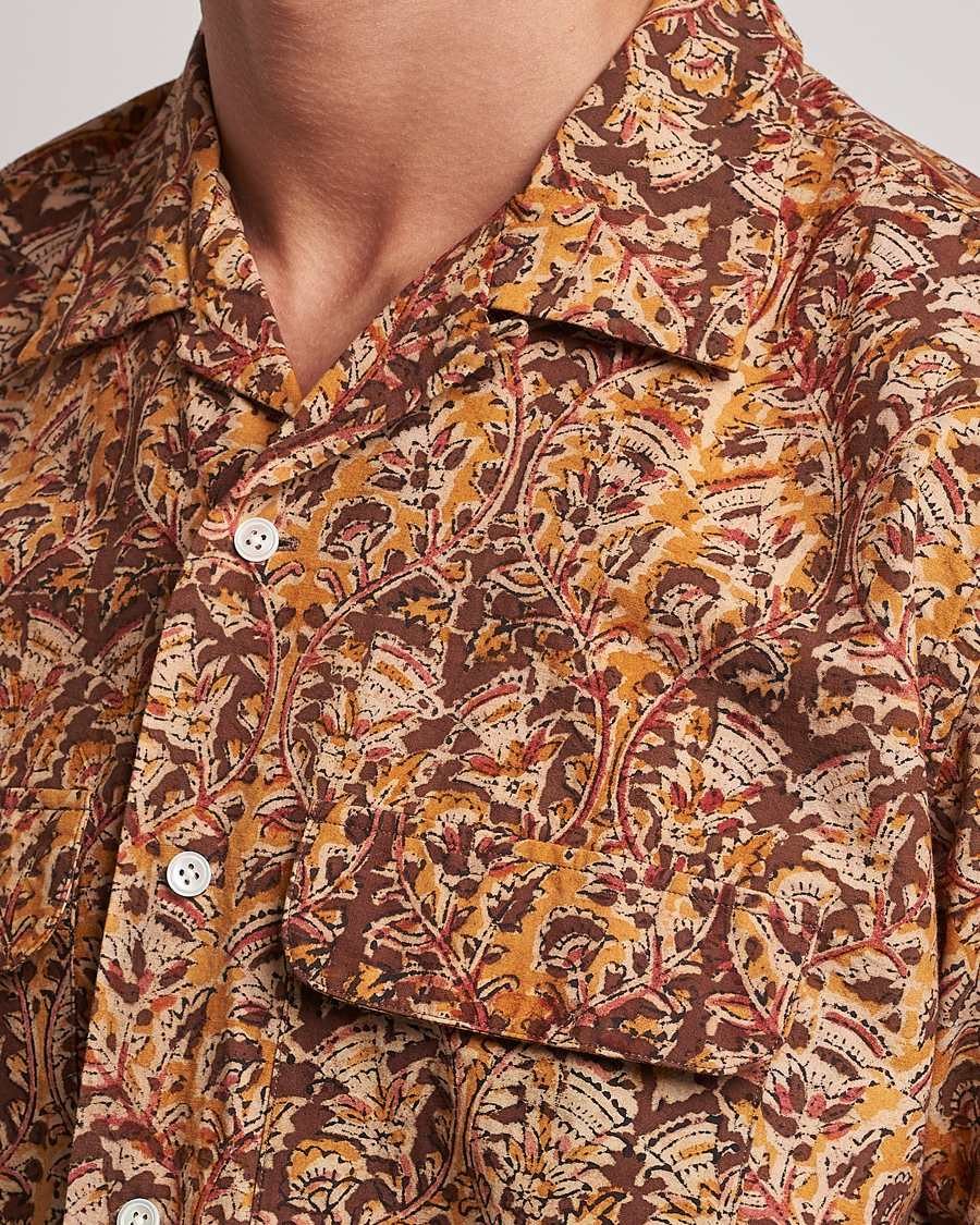 Herre | Skjorter | BEAMS PLUS | Block Print Camp Shirt Brown