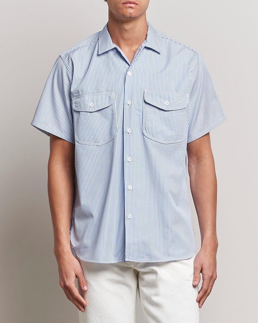 Herre | Skjorter | BEAMS PLUS | Short Sleeve Work Shirt Light Blue
