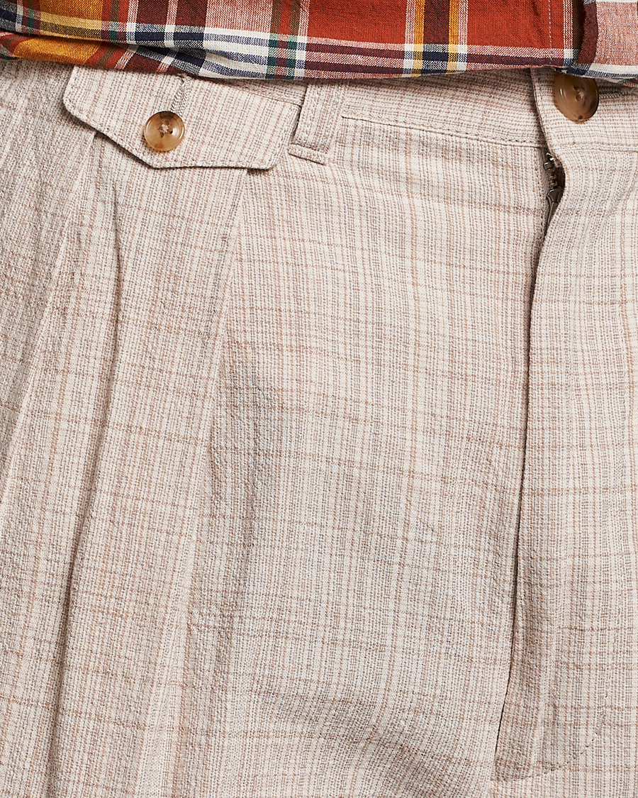 Herre | Bukser | BEAMS PLUS | Cotton/Linen Comfort Trousers Natural