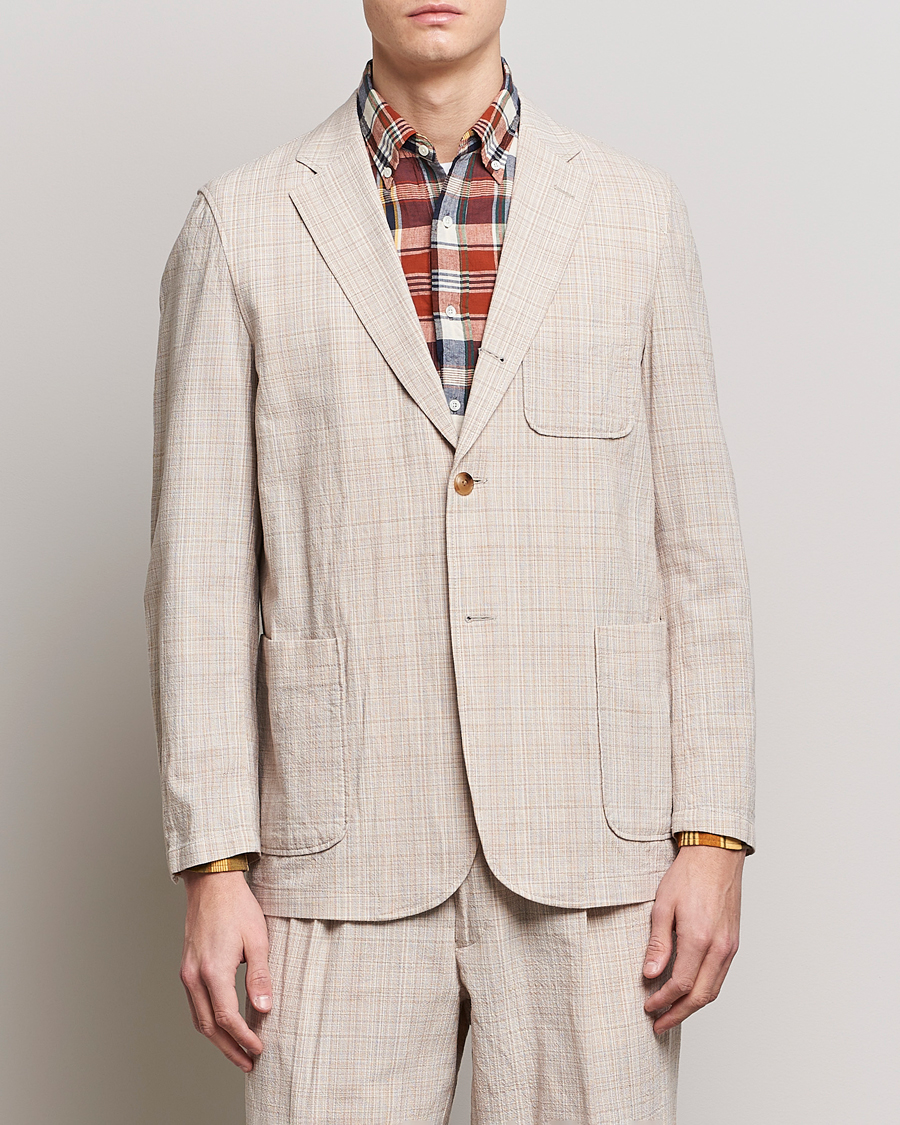 Herre | BEAMS PLUS | BEAMS PLUS | Cotton/Linen Comfort Jacket Natural