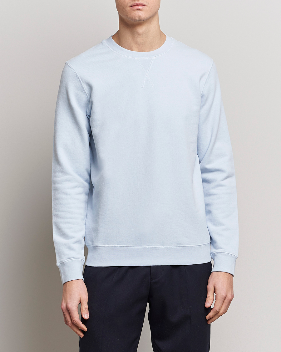 Herre | Trøjer | Sunspel | Loopback Sweatshirt Pastel Blue