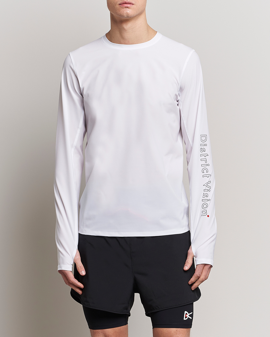 Herre | Langærmede t-shirts | District Vision | Palisade Long Sleeve Trail Shirt White