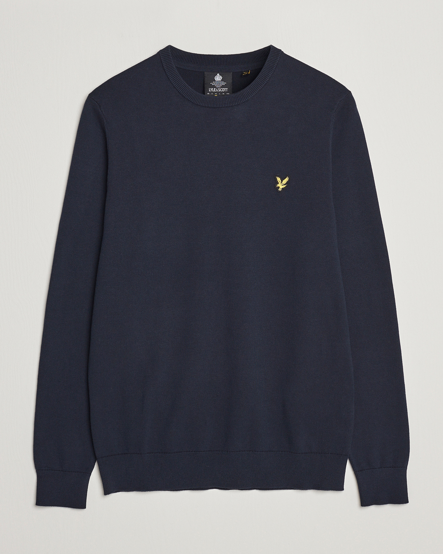 Herre | Trøjer | Lyle & Scott | Crew Neck Cotton Sweater Dark Navy