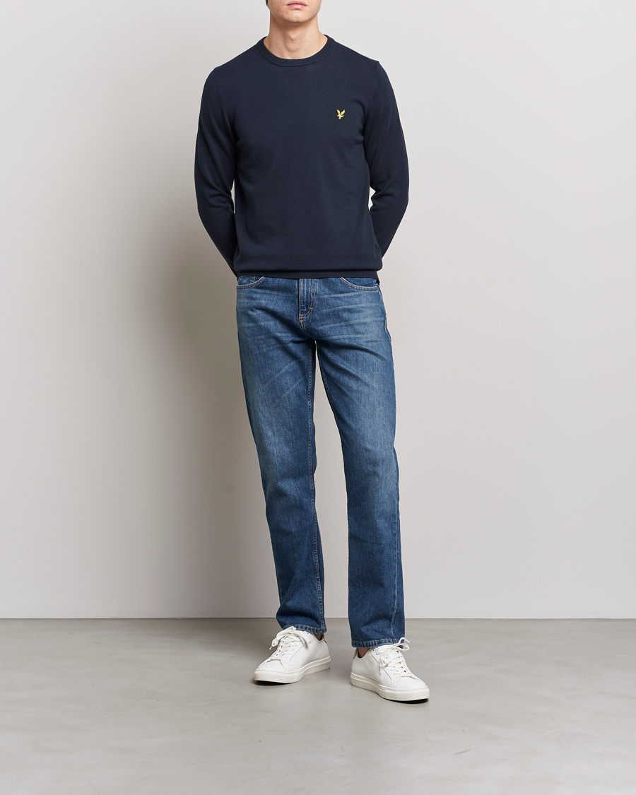 Herre | Trøjer | Lyle & Scott | Crew Neck Cotton Sweater Dark Navy