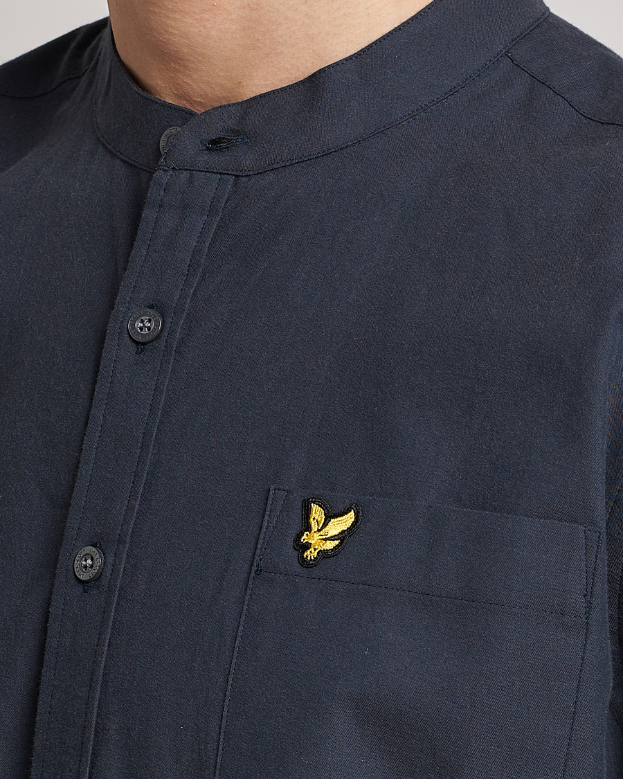 Herre | Skjorter | Lyle & Scott | Marl Grandad Shirt Dark Navy